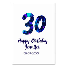 30歳の誕生日 名前 日付 年号 青いスパークル テーブルナンバー