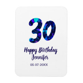 30歳の誕生日 名前 日付 年号 青いスパークル マグネット