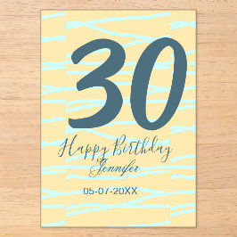 30歳の誕生日 名前 日付 年齢 イエロー ブルー パステル アクリル招待状