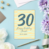 30歳の誕生日 名前 日付 年齢 イエロー ブルー パステル アクリル招待状 (インサイチュ (ウェディング))