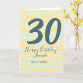 30歳の誕生日 名前 日付 年齢 イエロー ブルー パステル カード (黄色い花)