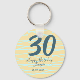 30歳の誕生日 名前 日付 年齢 イエロー ブルー パステル キーホルダー