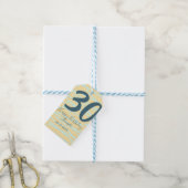 30歳の誕生日 名前 日付 年齢 イエロー ブルー パステル ギフトタグ (より糸付き)