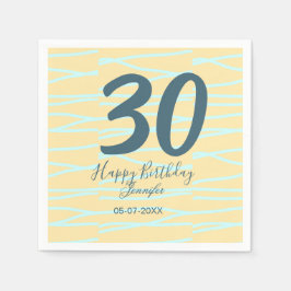 30歳の誕生日 名前 日付 年齢 イエロー ブルー パステル スタンダードカクテルナプキン