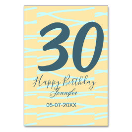 30歳の誕生日 名前 日付 年齢 イエロー ブルー パステル テーブルナンバー