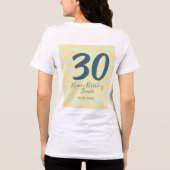 30歳の誕生日 名前 日付 年齢 イエロー ブルー パステル トライブレンドTシャツ (裏面)