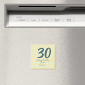 30歳の誕生日 名前 日付 年齢 イエロー ブルー パステル マグネット (インサイチュ (食洗機))