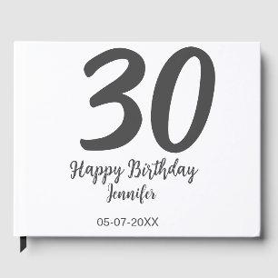 30歳の誕生日 名前 日付 年齢 ブラック テンプレート ゲストブック
