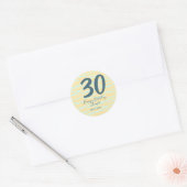 30歳の誕生日 名前 日付 年齢 黄色 青色 パステルカラー ラウンドシール (封筒)