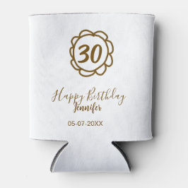 30歳の誕生日 名前 日付 年 テキスト ゴールドフラワー 缶クーラー