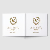 30歳の誕生日 名前 日付 年 テキスト 金色の花 ゲストブック (全面)