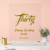 30歳の誕生日 名前 日付 年 テンプレート ゴールド アクリルサイン (ウェディング)