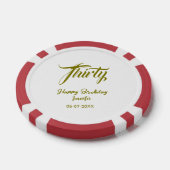 30歳の誕生日 名前 日付 年 テンプレート ゴールド ポーカーチップ (シングル)