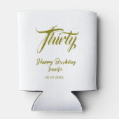 30歳の誕生日 名前 日付 年 テンプレート ゴールド 缶クーラー (裏面)