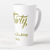 30歳の誕生日 名前 日付 年 テンプレート ゴールド thi カフェラテマグ (右アングル)