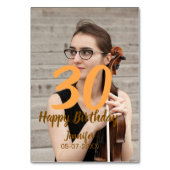 30歳の誕生日 名前 日付 年 白い写真 テーブルナンバー (裏面)