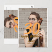 30歳の誕生日　名前　日付　年　白い写真 ポストカード (正面/裏面)