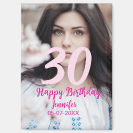 30歳の誕生日 名前 日付 年 白い写真 マグネット
