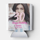 30歳の誕生日 名前 日付 年 白い写真 缶クーラー (裏面)