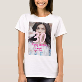 30歳の誕生日 名前 日付 年 白い写真 Tシャツ
