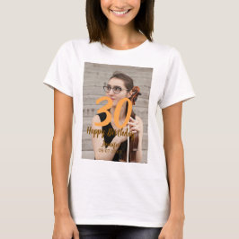 30歳の誕生日 名前 日付 年 白い写真 Tシャツ