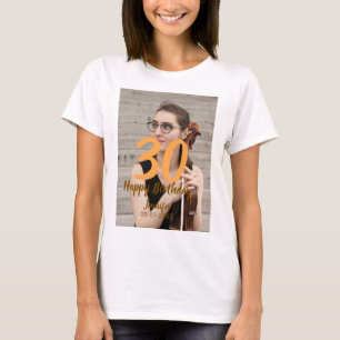 30歳の誕生日 名前 日付 年 白い写真 Tシャツ