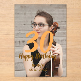 30歳の誕生日 名前 日付 年 白 写真 アクリル招待状