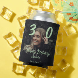 30歳の誕生日 名前 日付 年 緑の淡い色 太字 缶クーラー