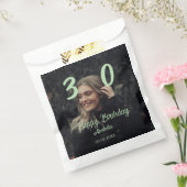 30歳の誕生日 名前 日付 年 緑 パステル 太字 フェイバーバッグ (封をした状態)