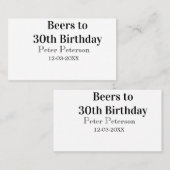 30歳の誕生日 名前 日付 男 おしゃれ シンプル 名刺 (正面/裏面)