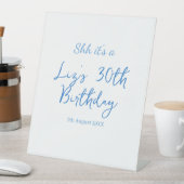 30歳の誕生日 名前 日付 青 シンプル ミニマル 台座サイン (インサイチュ)