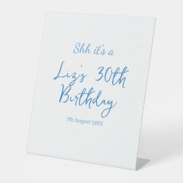 30歳の誕生日 名前 日付 青 シンプル ミニマル 台座サイン