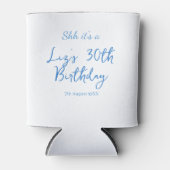 30歳の誕生日 名前 日付 青 シンプル ミニマル 缶クーラー (正面)