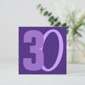30歳の誕生日 大きな数字 紫 W956 招待状 (スタンド正面)