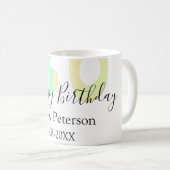 30歳の誕生日 太字 パステルイエロー ブラック レター コーヒーマグカップ (正面右)