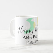 30歳の誕生日 太字 パステルイエロー ブラック レター コーヒーマグカップ (正面左)