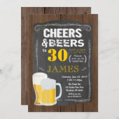 30歳の誕生日,応援から30歳のビールパーティー 招待状 (正面/裏面)