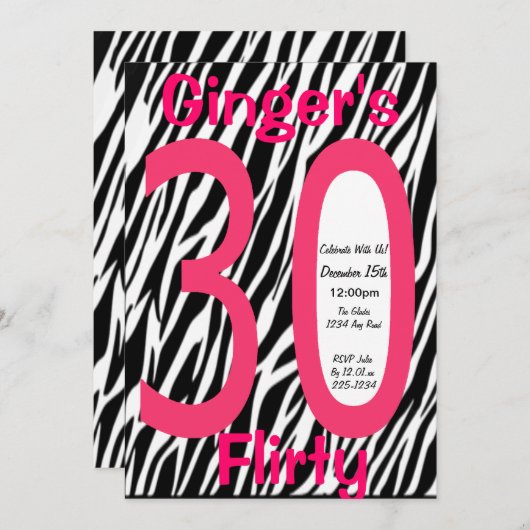 30歳の誕生日 招待状 (正面/裏面)