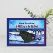 30歳の誕生日 – 招待状/魚釣り/リール 招待状 (スタンド正面)