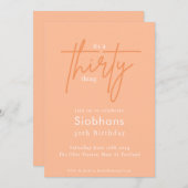 30歳の誕生日　桃の写真 招待状 (正面/裏面)