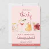 30歳の誕生日 水彩コーラス 招待状 (正面)