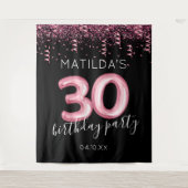 30歳の誕生日 現代的なピンクの写真背景 タペストリー (正面)