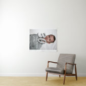 30歳の誕生日 白い写真に名前と日付と年を追加 タペストリー (インサイチュ(横))