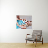 30歳の誕生日 白い写真に名前と日付と年を追加 タペストリー (インサイチュ(横))