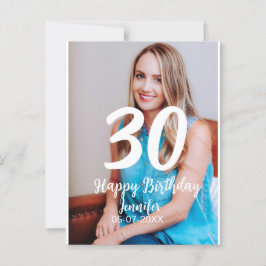 30歳の誕生日 白い写真 名前 日付 年 ポストカード