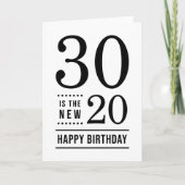 30歳の誕生日(白)と30歳の誕生日(黒)が新20歳 カード (正面)