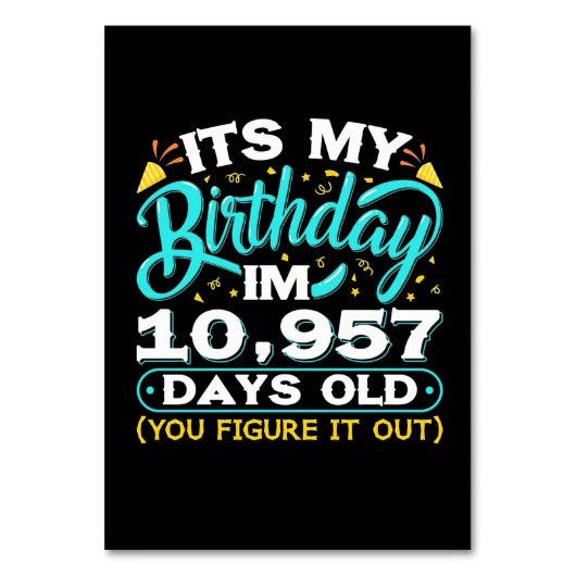 30歳の誕生日 |私の30歳の誕生日 テーブルナンバー (正面)