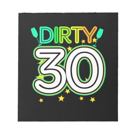 30歳の誕生日 |誕生日おめでとうございます ノートパッド (正面)