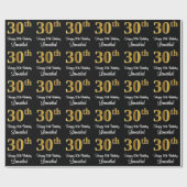 30歳の誕生日：豪華なエレガント金ゴールドルックフェイクス# ラッピングペーパー (フラット)