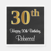 30歳の誕生日～豪華エレガントな金ゴールドの外観# スタンダードランチョンナプキン (正面)